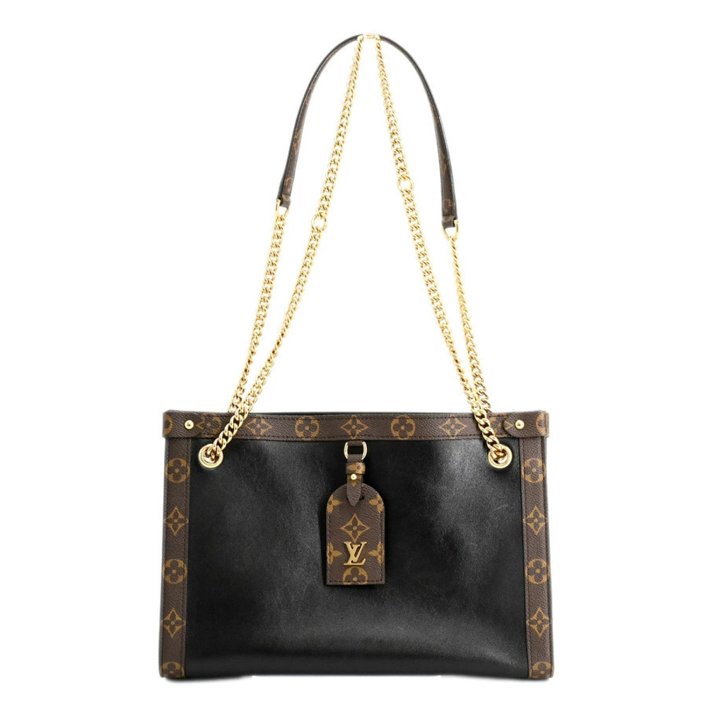 Louis Vuitton Nova Shoulder Bag Leather Black Brown